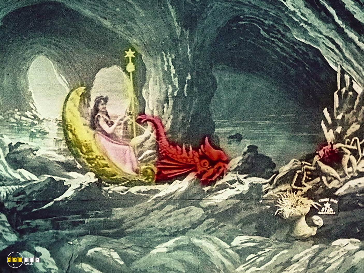 A still from A Trip to the Moon (1902) 