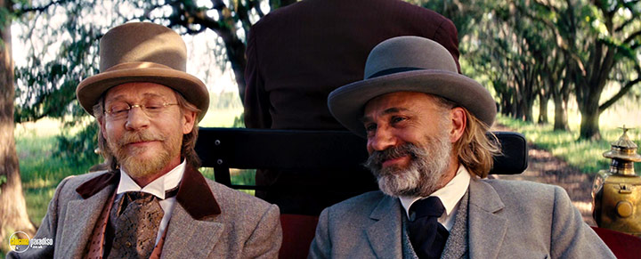A still #13 from Django Unchained (2012) With Christoph Waltz And Dennis Christopher