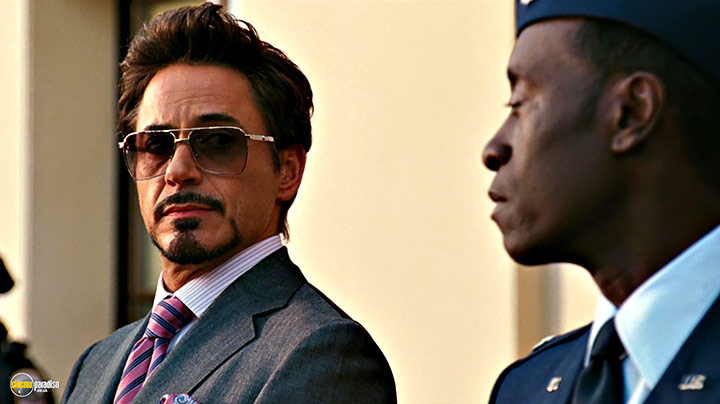 A still #22 from Iron Man 2 (2010) With Don Cheadle And Robert Downey Jr.