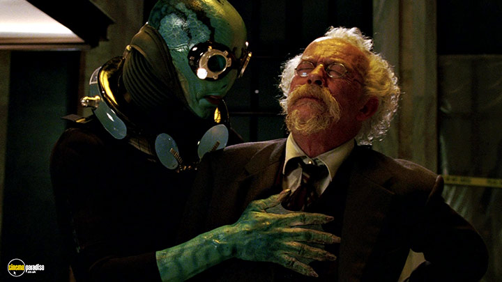 A still #71 from Hellboy (2004) With Doug Jones And John Hurt
