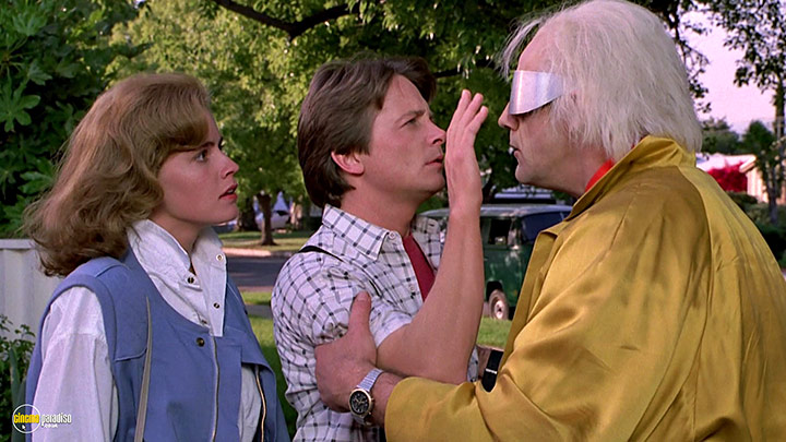 A still #18 from Back to the Future: Part II (1989) With Christopher Lloyd, Elisabeth Shue And Michael J. Fox