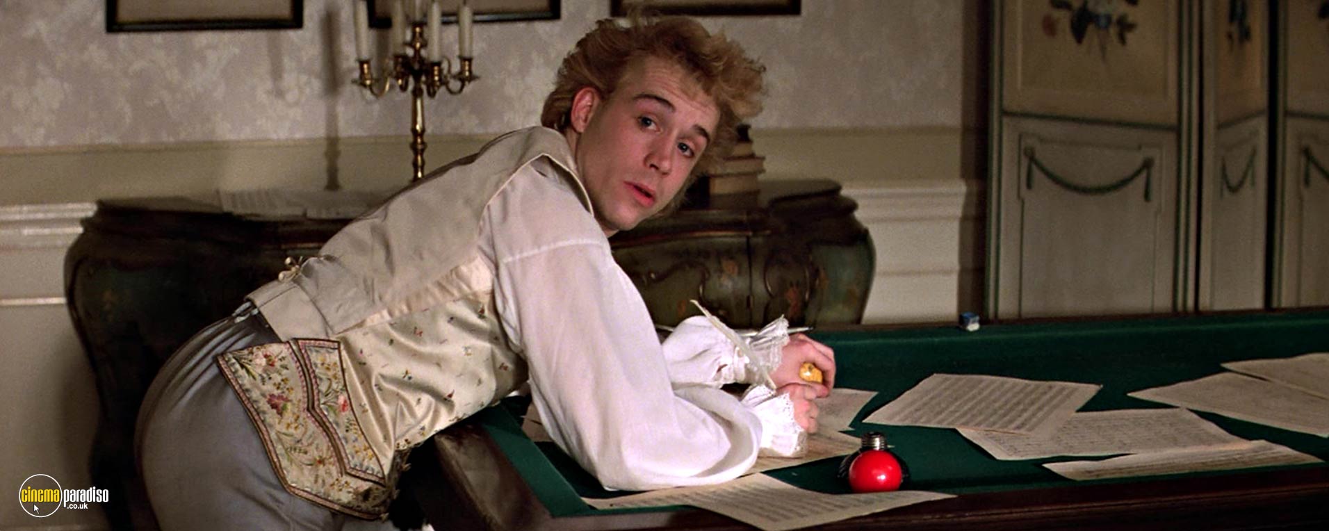 A still from Amadeus (1984) With Tom Hulce