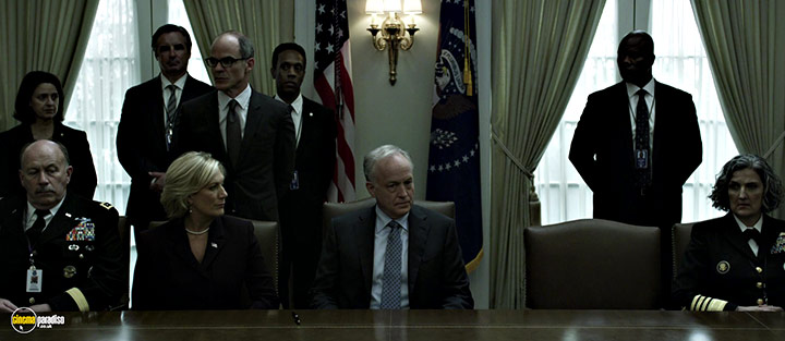 A still #16 from House of Cards: Series 4 (2016) With Michael Kelly, Jayne Atkinson And Reed Birney