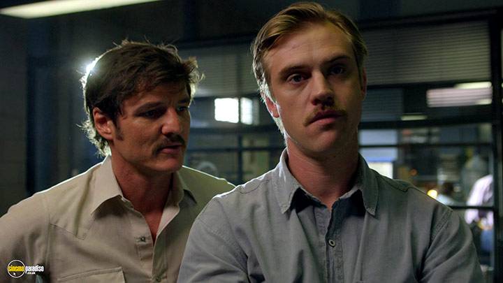 A still #56 from Narcos: Series 1 (2015) With Boyd Holbrook And Pedro Pascal