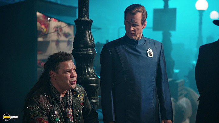 A still #43 from Red Dwarf: Series 11 (2016) With Chris Barrie And Craig Charles