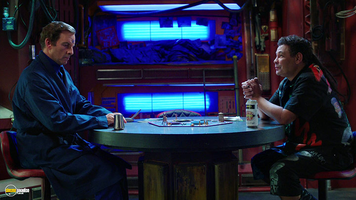 A still #28 from Red Dwarf: Series 11 (2016) With Chris Barrie And Craig Charles