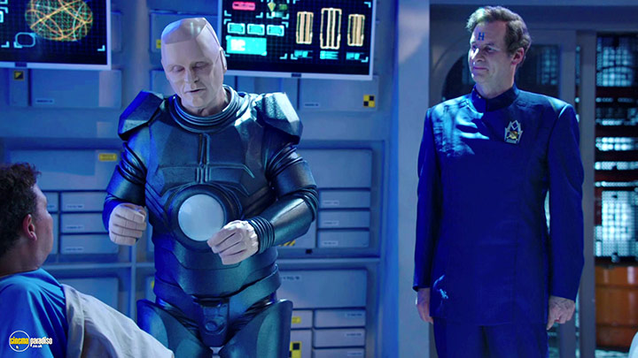 A still #26 from Red Dwarf: Series 11 (2016) With Robert Llewellyn And Chris Barrie
