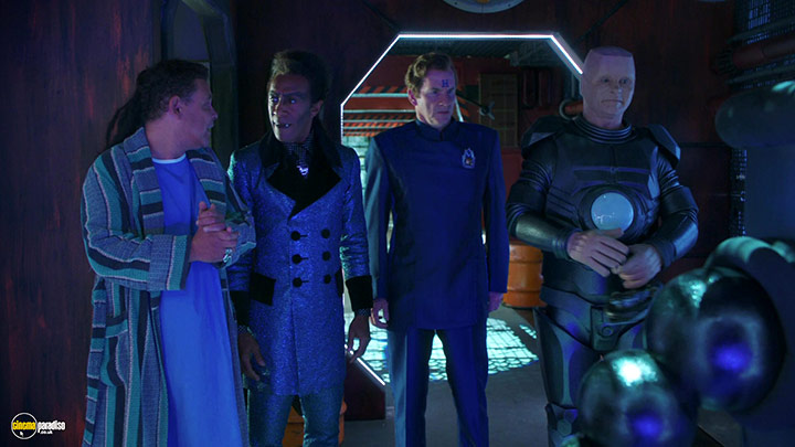 A still #22 from Red Dwarf: Series 11 (2016) With Robert Llewellyn, Danny John-Jules, Chris Barrie And Craig Charles