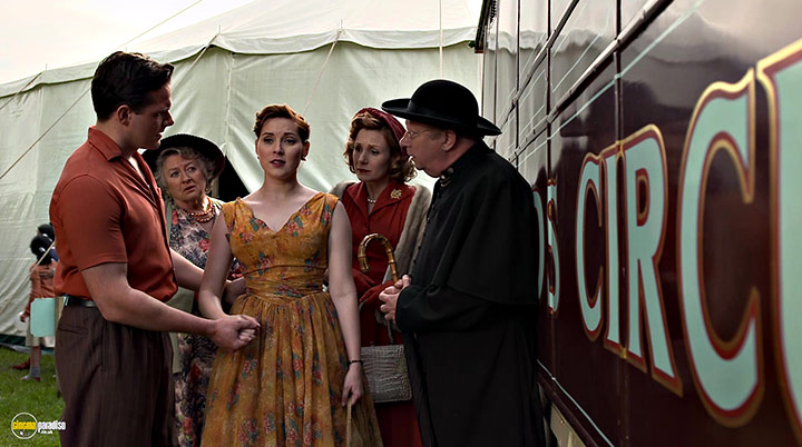 A still #55 from Father Brown: Series 3 (2015) With Mark Williams, Sorcha Cusack, Nancy Carroll And Justine Cain